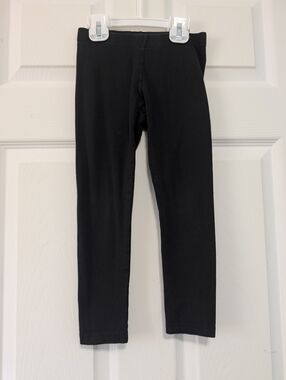 wonder nation Black Active Leggings  Girls Size 5T with Logo Trim